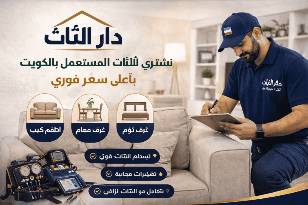 بيع أثاثك المستعمل بالكويت بأعلى سعر فوري مع دار الأثاث