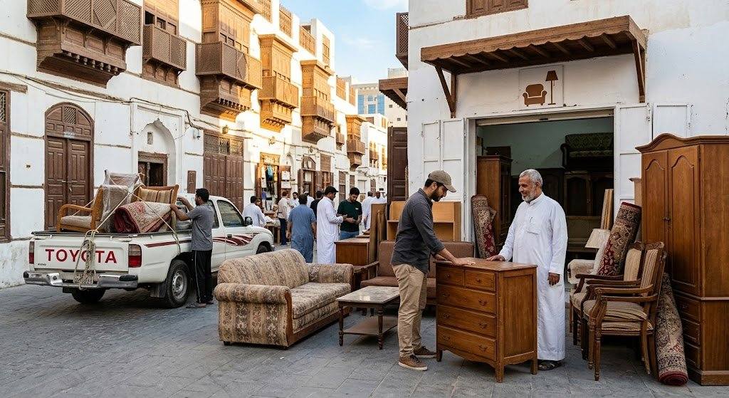 فريق عمل محترف يقوم بتقييم وشراء ونقل الأثاث المستعمل ضمن خدمات نشتري الاثاث المستعمل بالسرة لضمان تقديم أفضل الأسعار وخدمة سريعة وموثوقة.