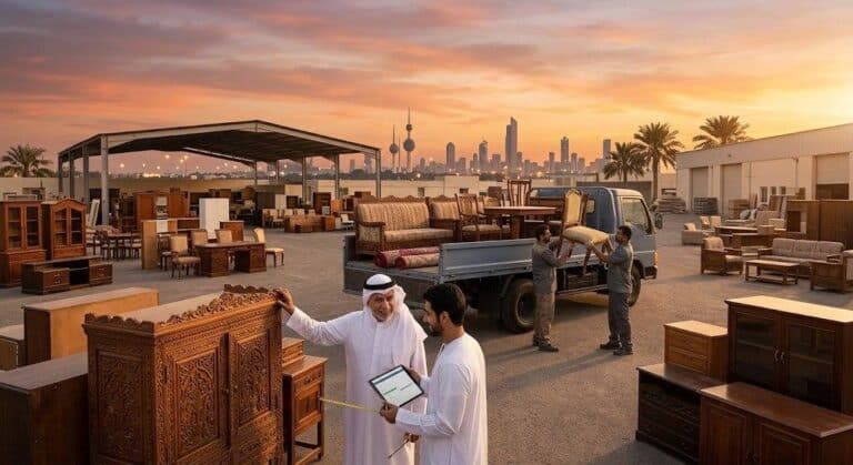 فريق عمل متخصص يقوم بمعاينة وتقييم وشراء الأثاث المستعمل بحالة جيدة ضمن خدمات شراء اثاث مستعمل القادسية لضمان تقديم أفضل الأسعار للعملاء.