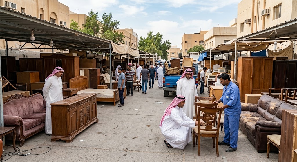 سيارة نقل أثاث مجهزة لخدمات نشتري الاثاث المستعمل الجهراء بالكويت