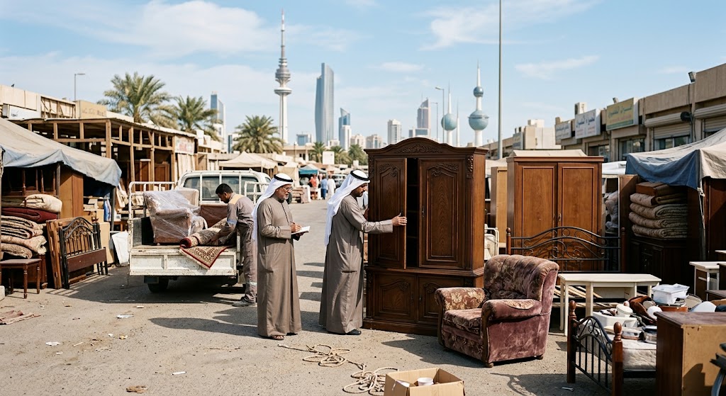فريق متخصص يقوم بتقييم وشراء الأثاث المستعمل ضمن خدمات نشتري الاثاث المستعمل جابرالاحمد بالكويت