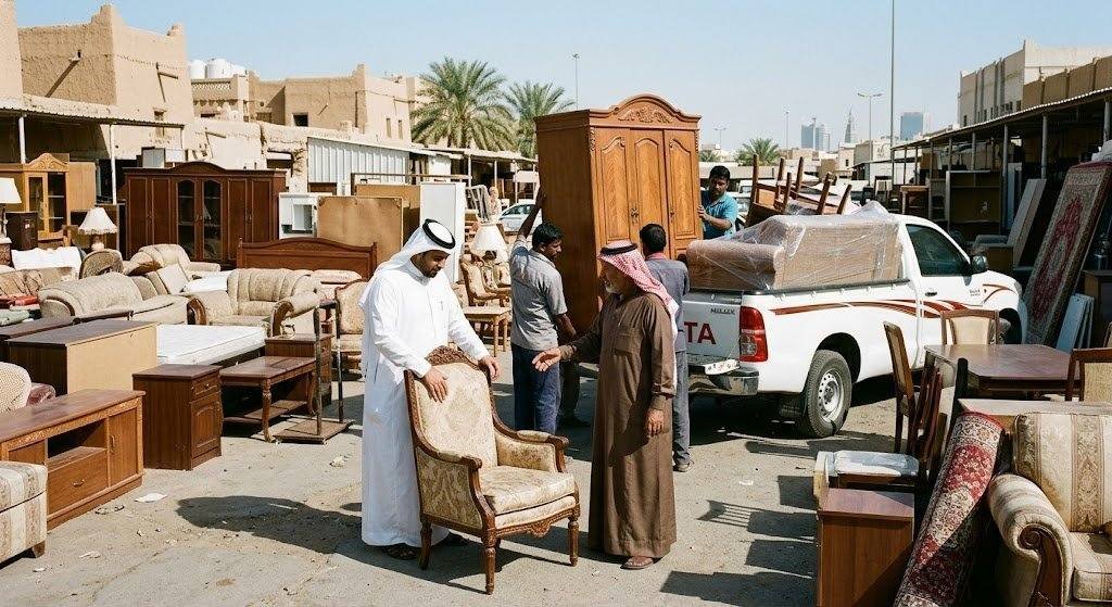 فريق عمل محترف يقوم بمعاينة وتقييم وشراء العفش المستعمل بمصداقية وأمان ضمن خدمات شراء العفش المستعمل بالجهراء لضمان تقديم أفضل الأسعار وراحة العملاء.