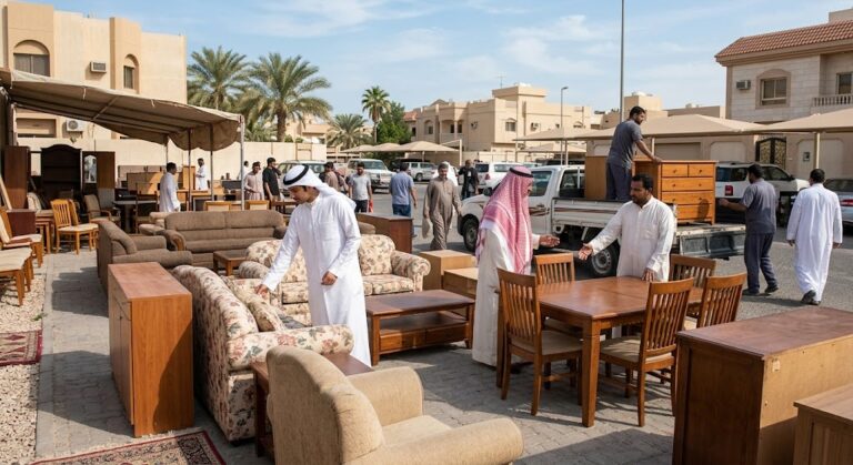 فريق متخصص يقوم بتقييم ونقل الأثاث ضمن خدمات نشتري الاثاث المستعمل ابوفطيره بالكويت
