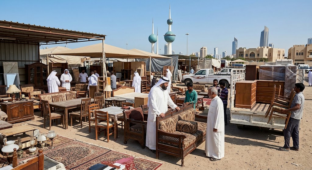 فريق متخصص يقوم بتقييم ونقل الأثاث ضمن خدمات نشتري الاثاث المستعمل الشامية بالكويت